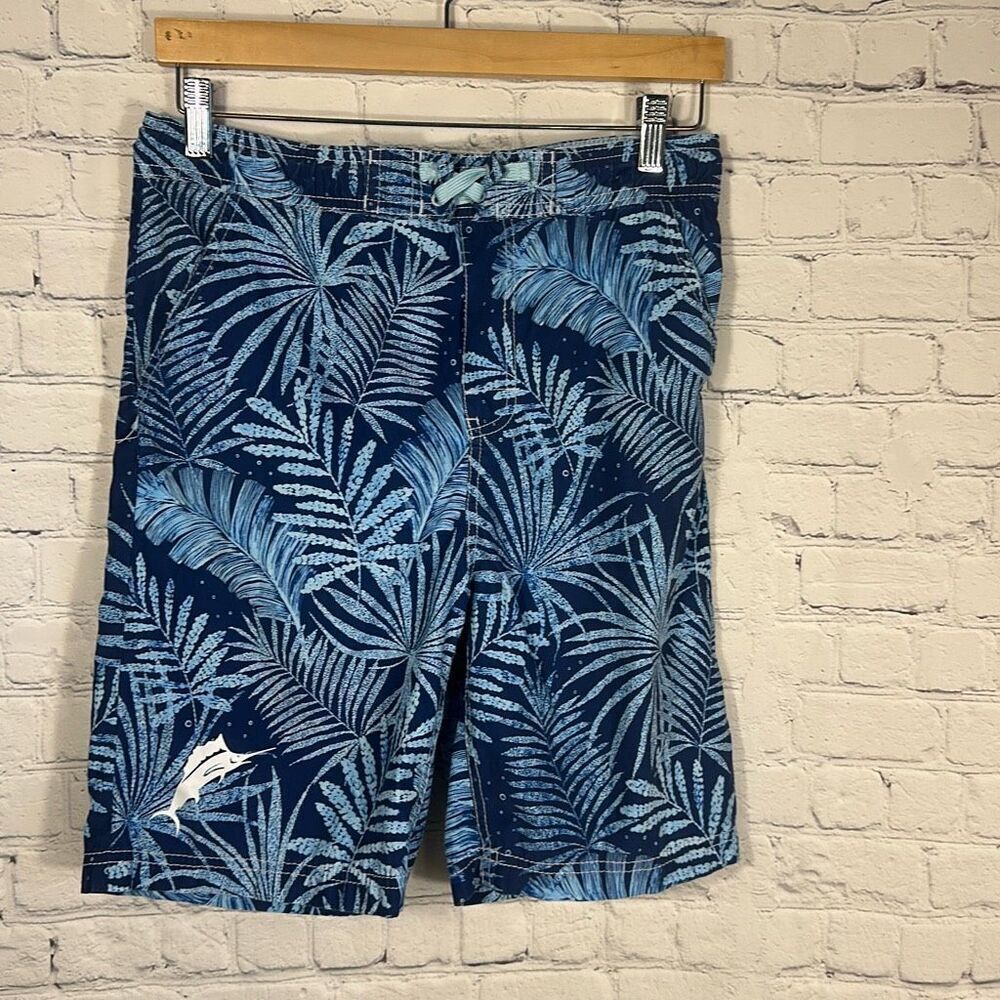 Tommy Bahama Swim Trunks Blue ‎ Floral Swimwear size L Large Board Shorts
